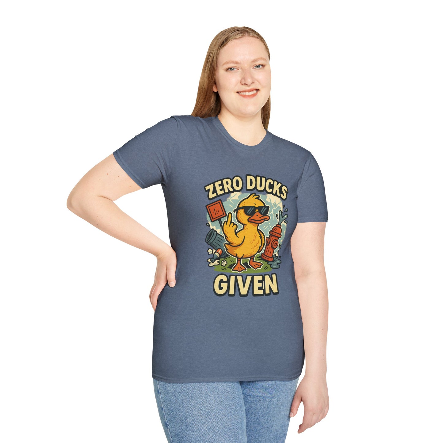 Zero Ducks Given T-Shirt | Funny Sarcastic Duck Flipping Off Graphic Tee