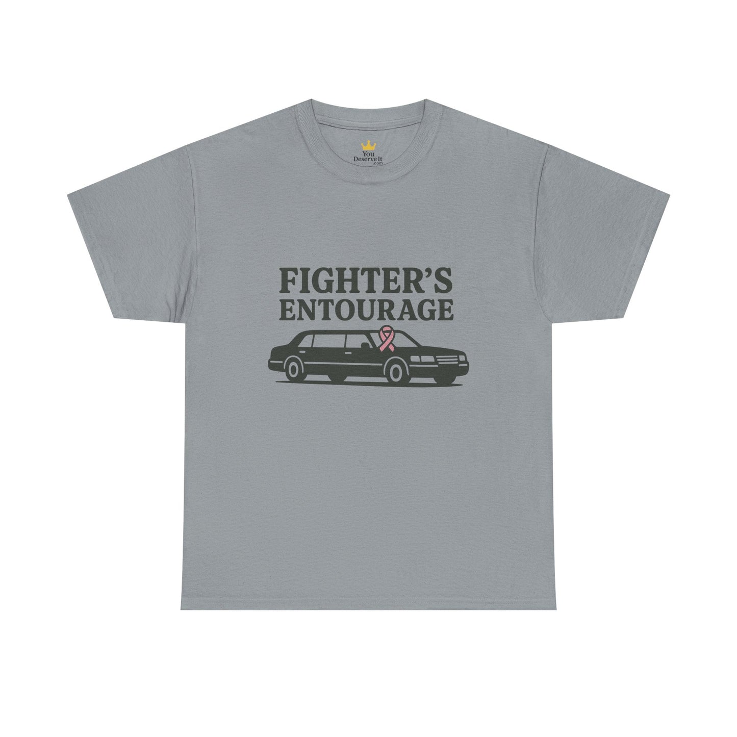 Fighter's Entourage Shirt | Breast Cancer Awareness Tee with Limo and Ribbon Design
