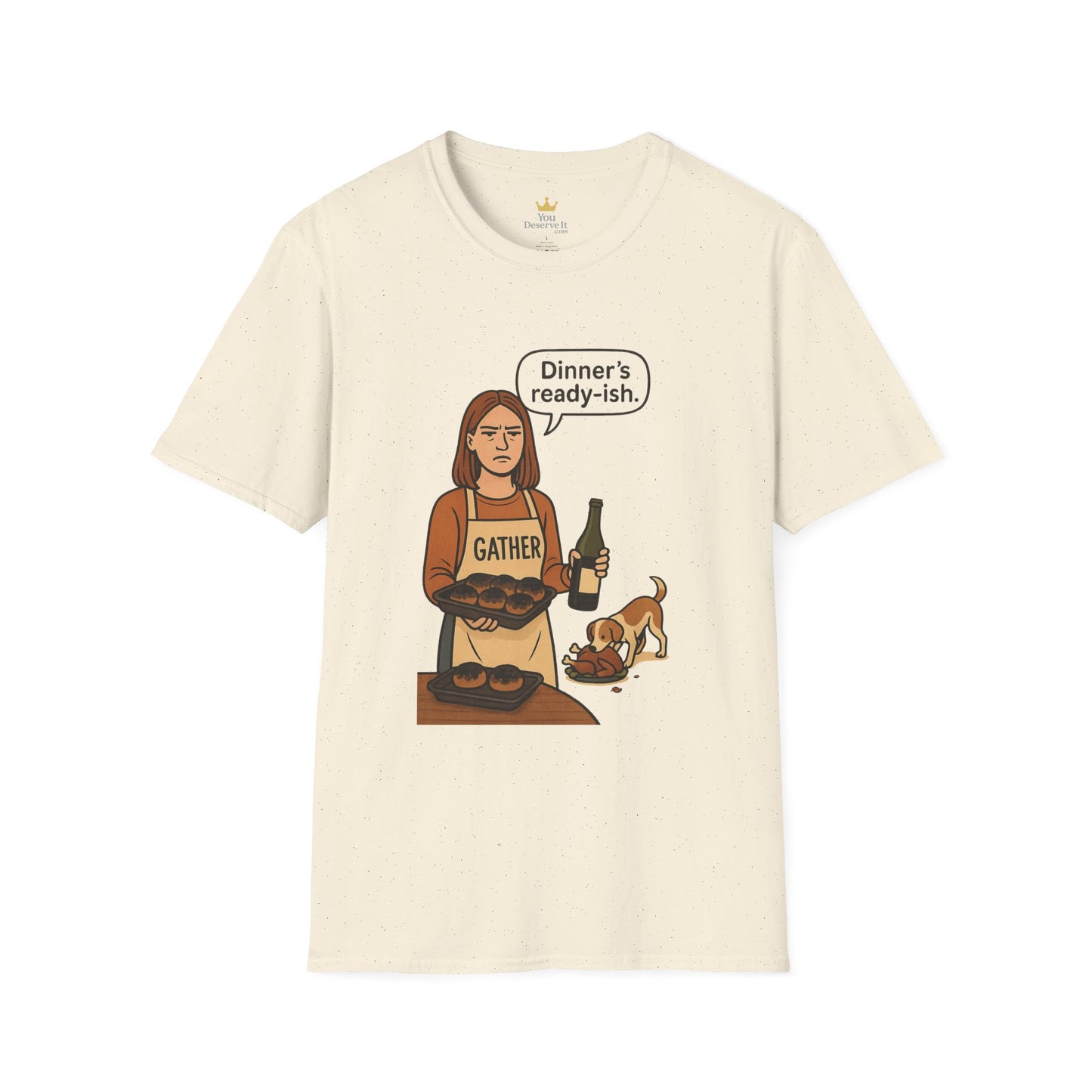 Dinner's Ready-ish | Funny Thanksgiving T-Shirt | Burnt Turkey Tee, Sarcastic Holiday Cooking Shirt, Relatable Family Dinner Humor