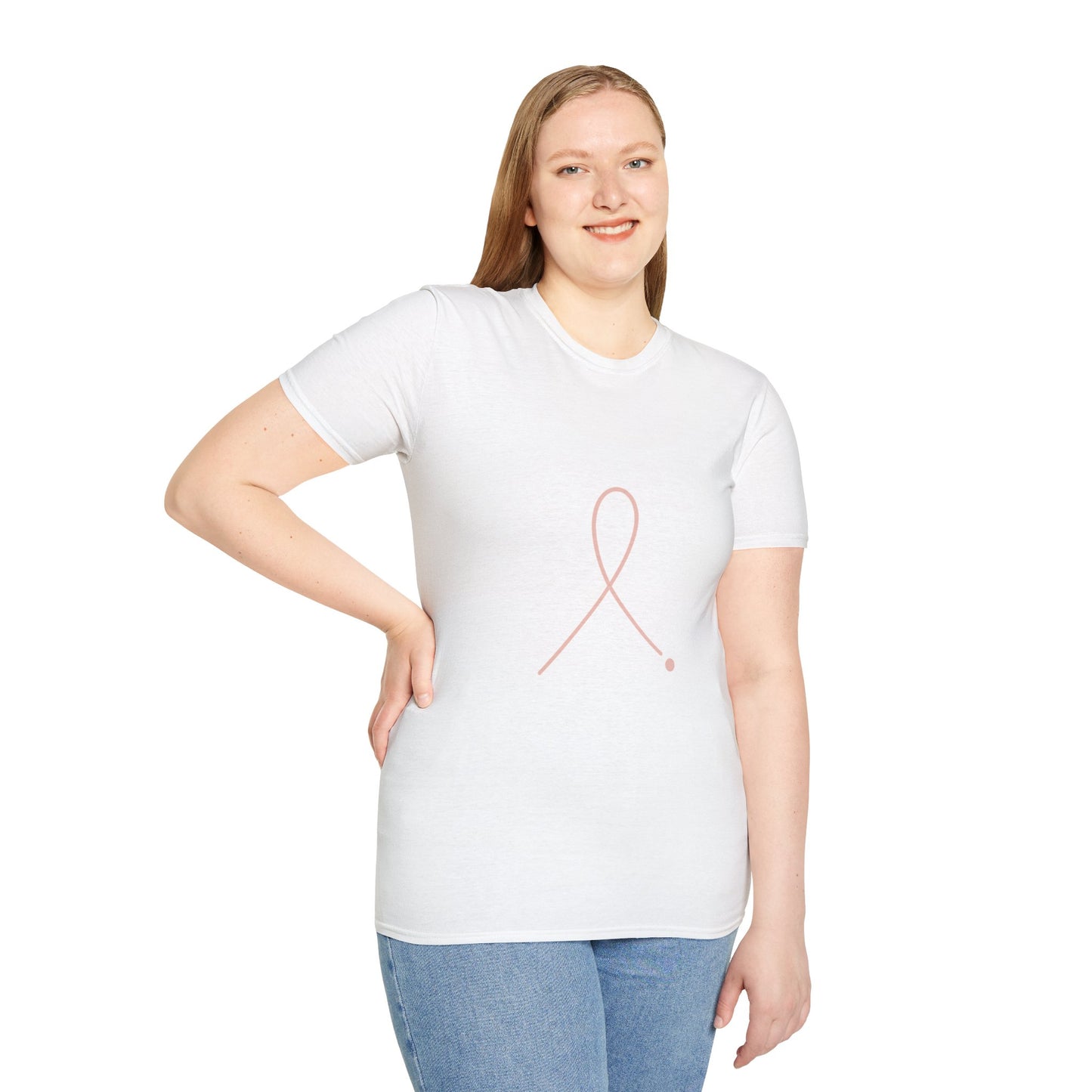Minimalist Pink Ribbon Dot Shirt | Breast Cancer Awareness Tee with Subtle Symbol