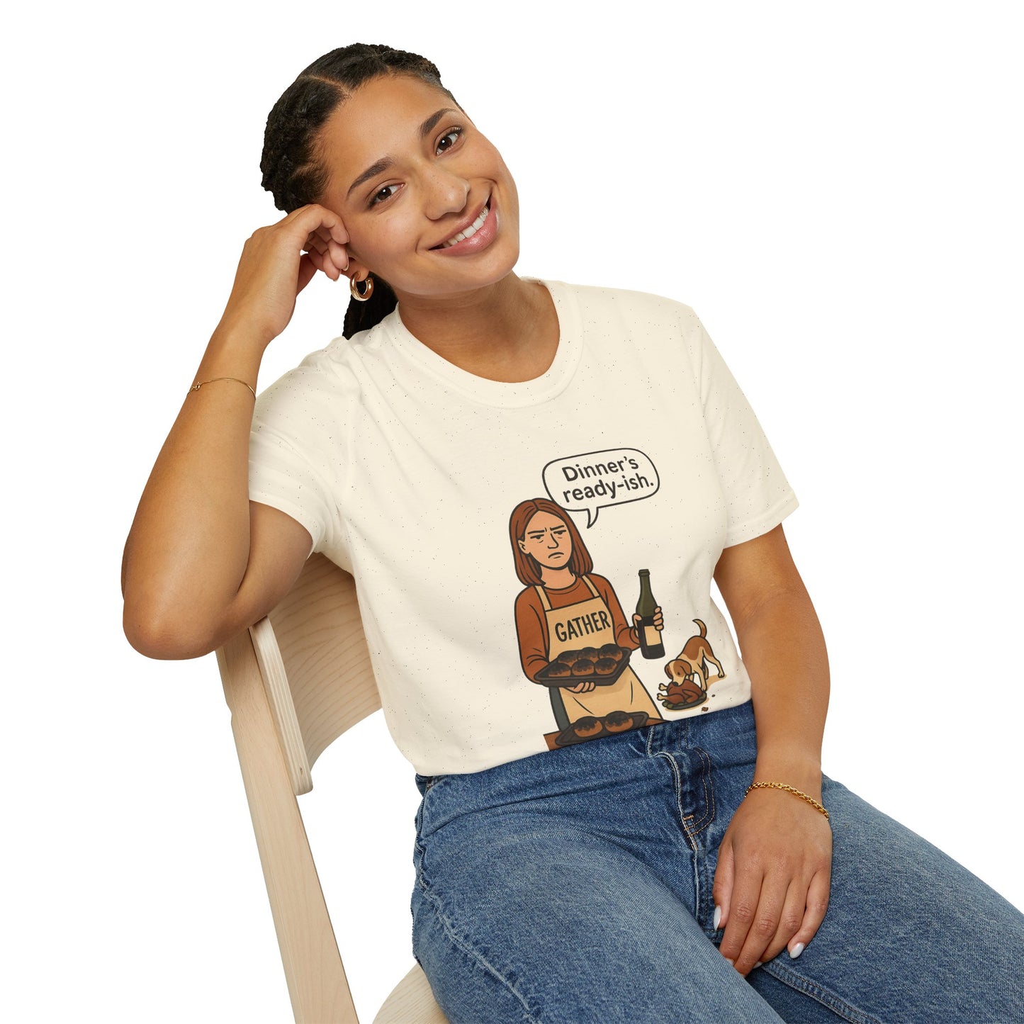Dinner's Ready-ish | Funny Thanksgiving T-Shirt | Burnt Turkey Tee, Sarcastic Holiday Cooking Shirt, Relatable Family Dinner Humor