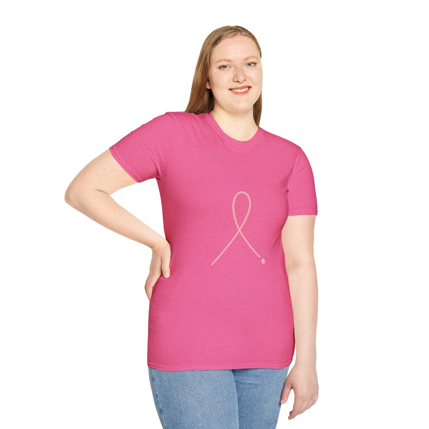 Minimalist Pink Ribbon Dot Shirt | Breast Cancer Awareness Tee with Subtle Symbol