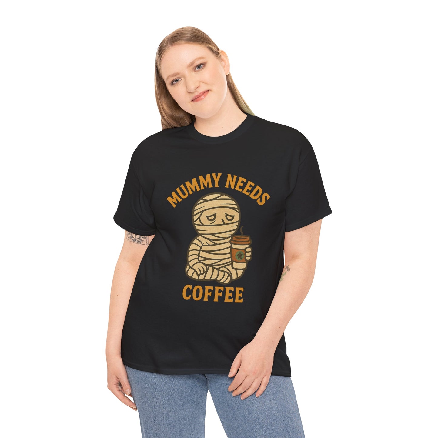 Mummy Needs Coffee Shirt | Funny Halloween Tired Mom Tee with Caffeine Theme