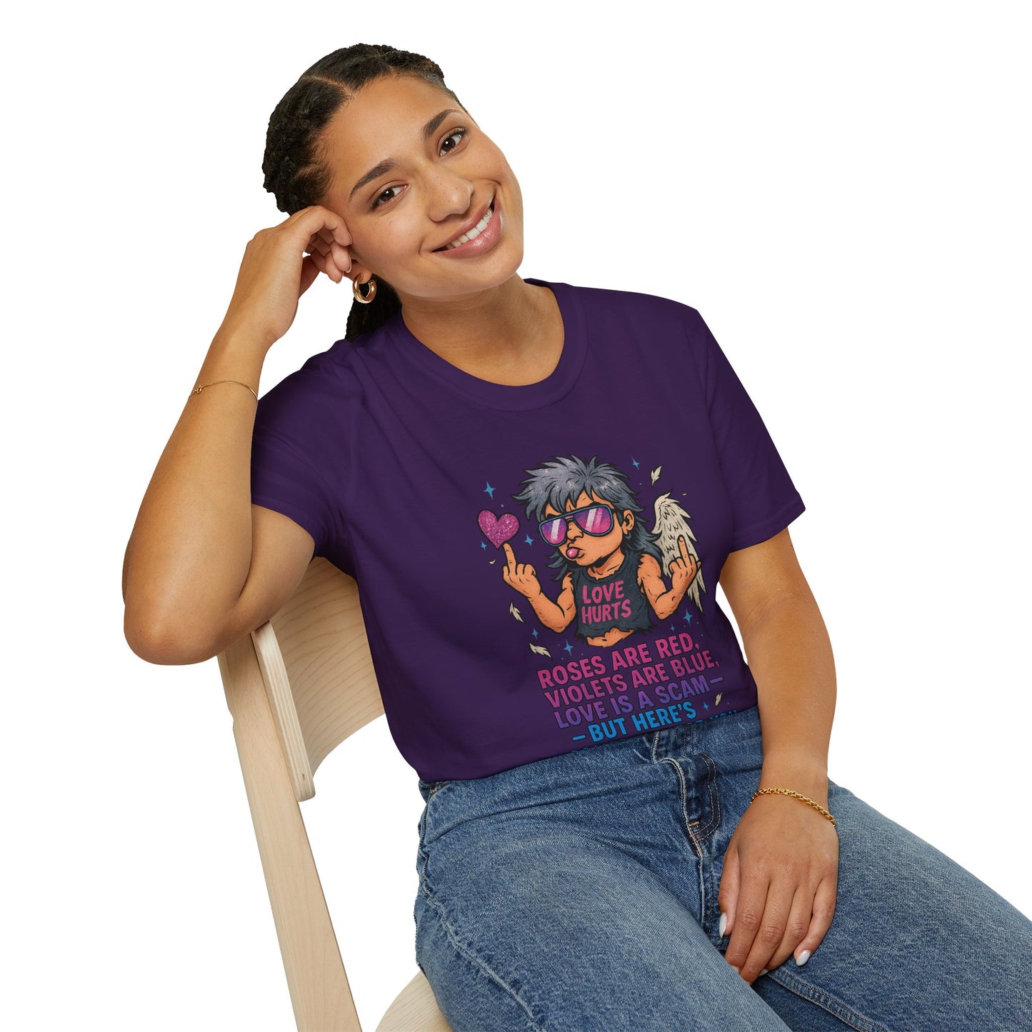Love Is a Scam | Sarcastic Anti-Valentine's Day Cupid Tee | Funny Unisex T-Shirt