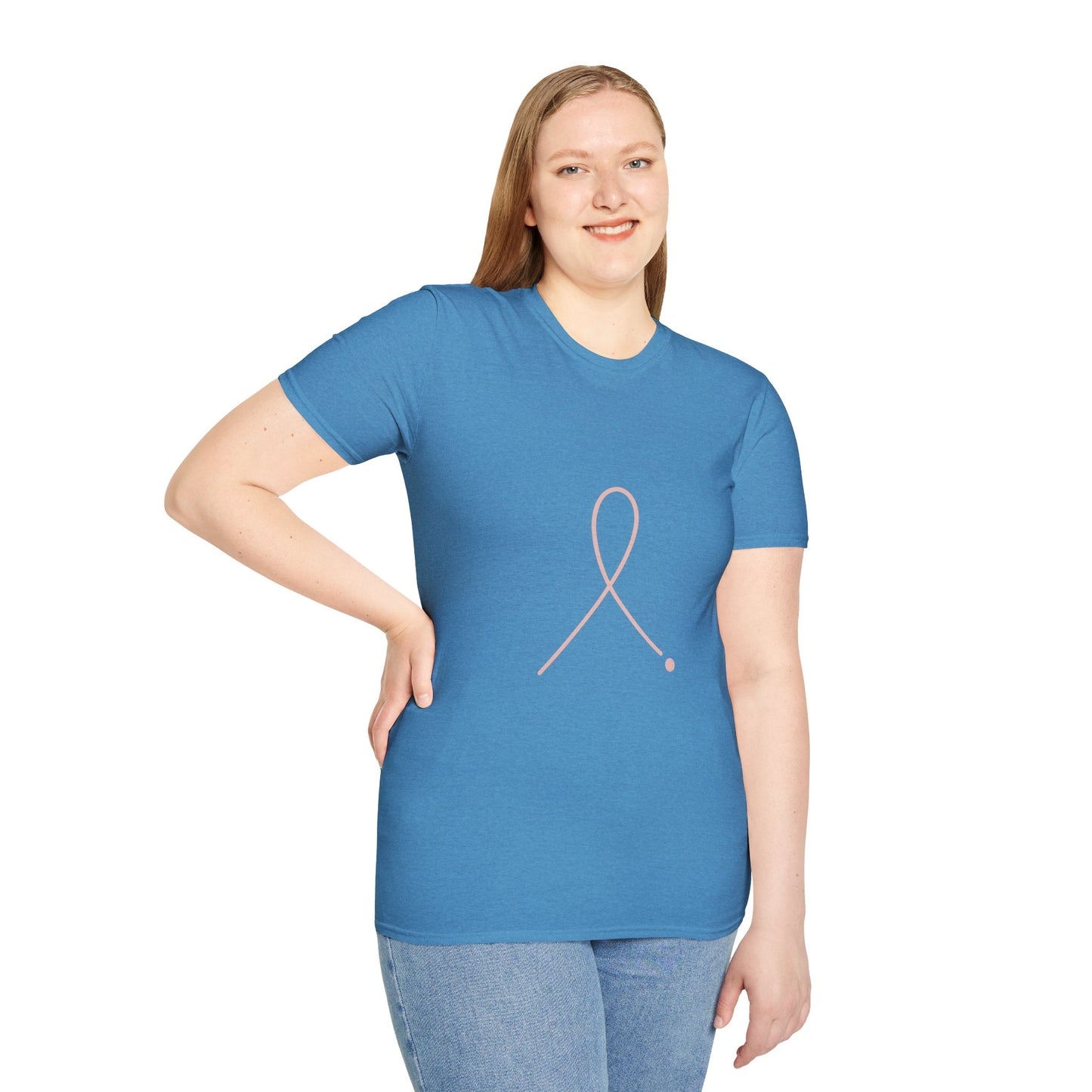 Minimalist Pink Ribbon Dot Shirt | Breast Cancer Awareness Tee with Subtle Symbol