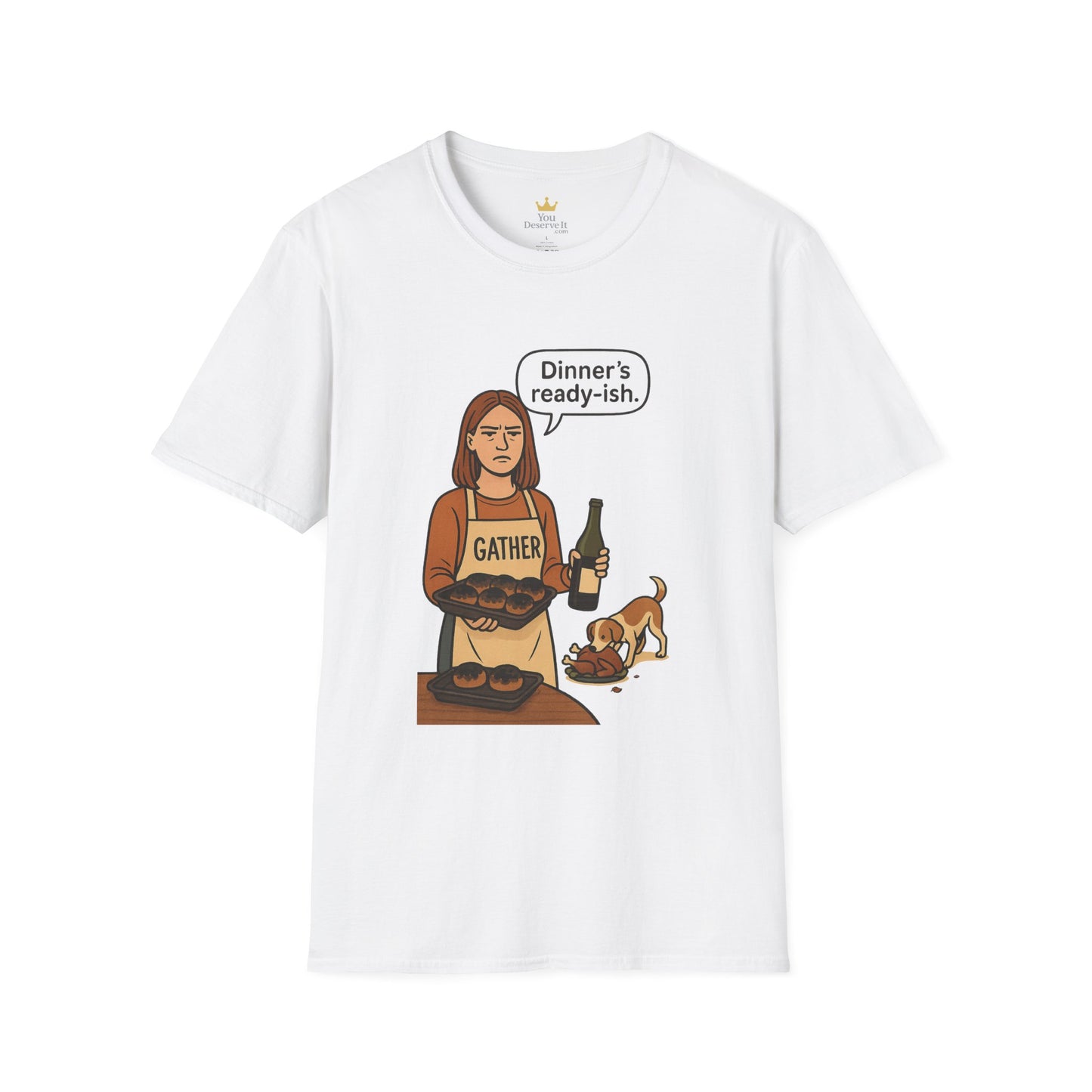 Dinner's Ready-ish | Funny Thanksgiving T-Shirt | Burnt Turkey Tee, Sarcastic Holiday Cooking Shirt, Relatable Family Dinner Humor