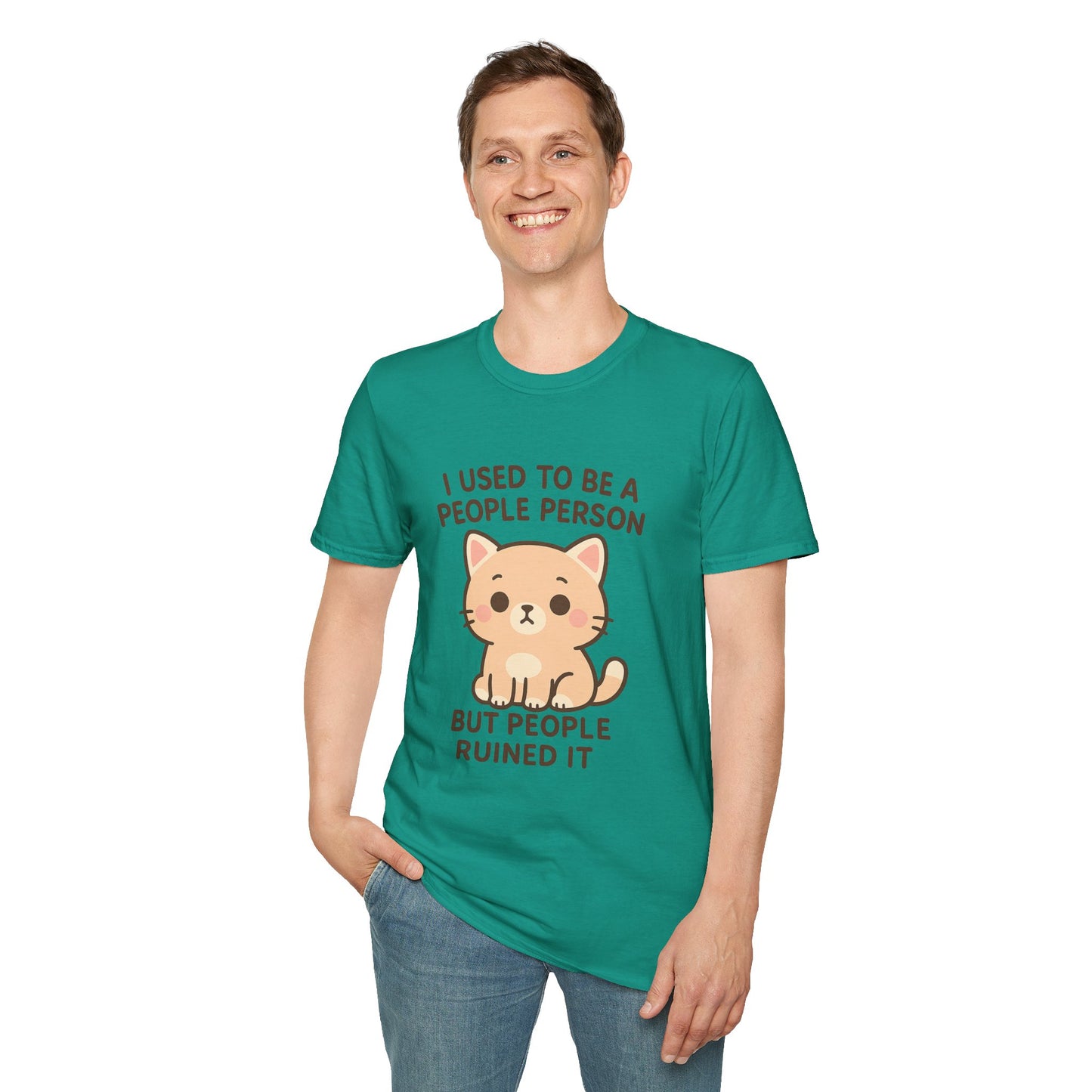 Funny Anti-Social Cat Shirt | I Used to Be a People Person But People Ruined It Tee