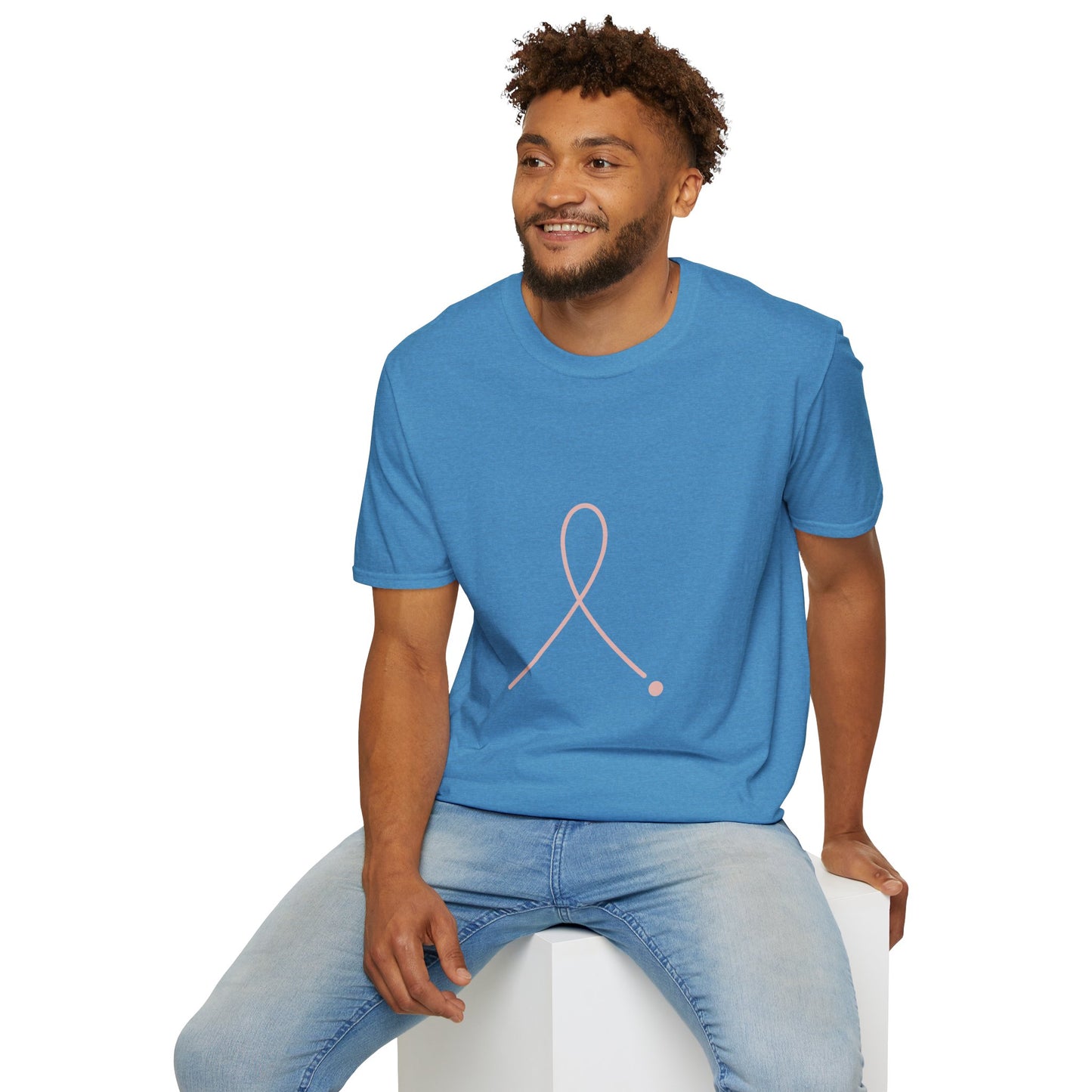 Minimalist Pink Ribbon Dot Shirt | Breast Cancer Awareness Tee with Subtle Symbol