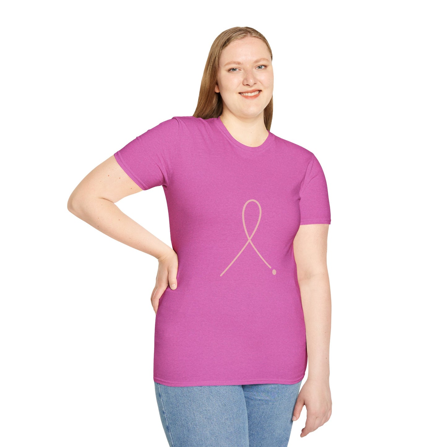 Minimalist Pink Ribbon Dot Shirt | Breast Cancer Awareness Tee with Subtle Symbol