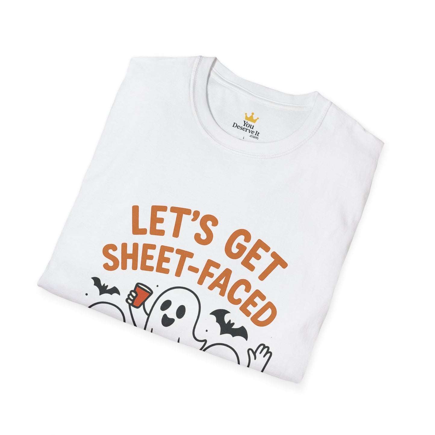 Let's Get Sheet-Faced Ghost Shirt | Funny Halloween Drinking Party Tee