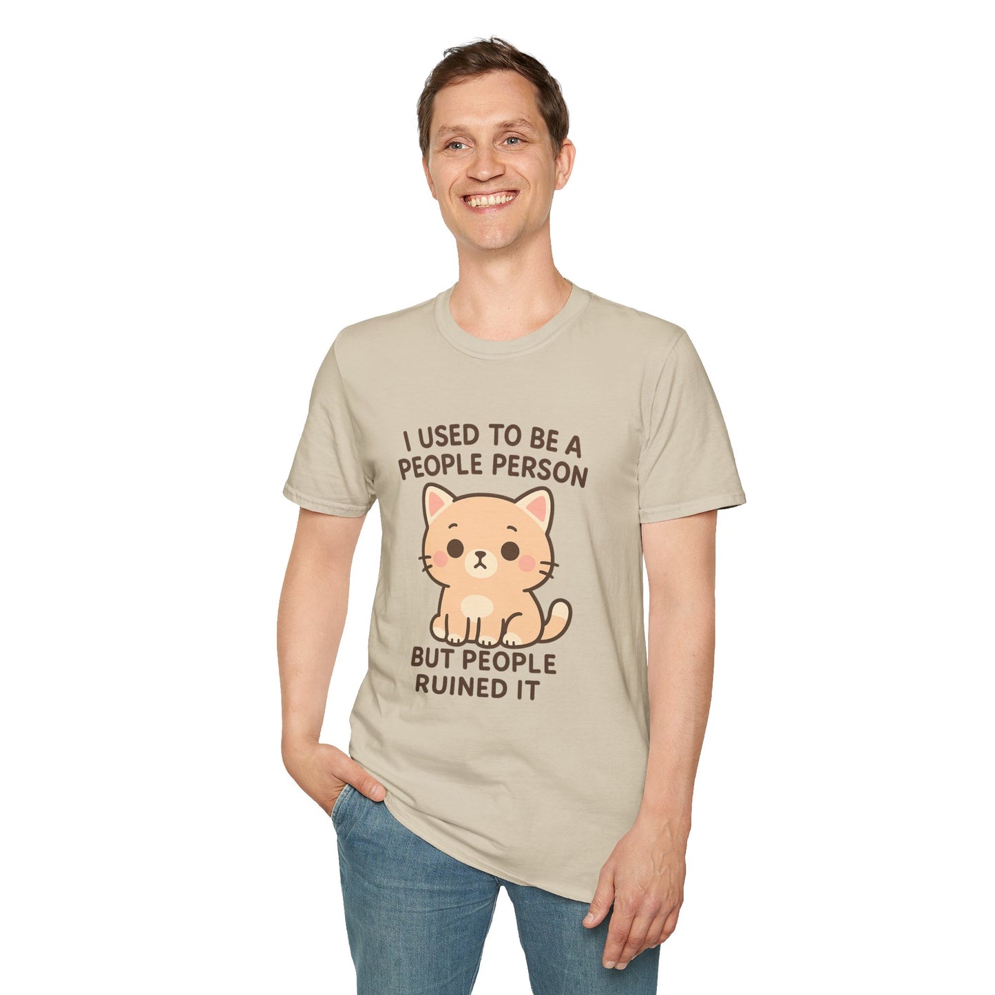 Funny Anti-Social Cat Shirt | I Used to Be a People Person But People Ruined It Tee