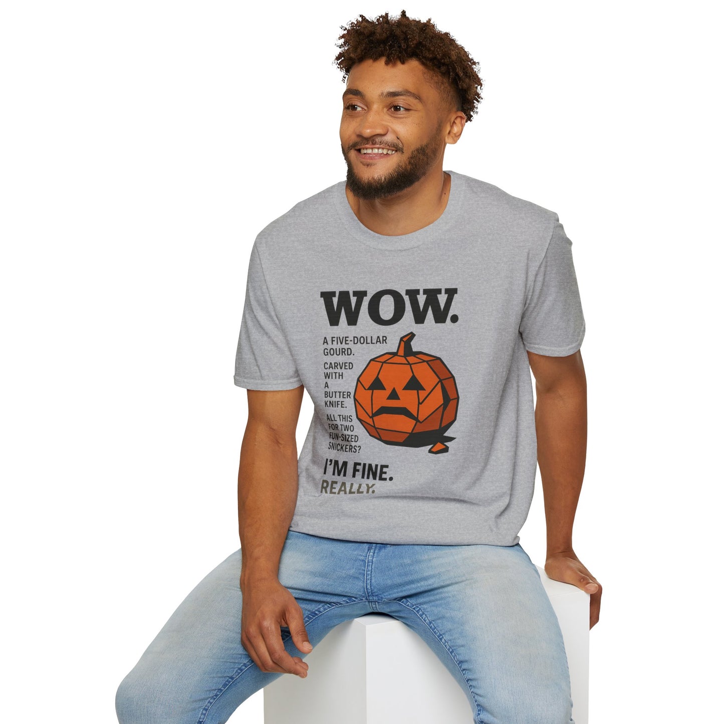 Geometric Jack-O’-Lantern Funny Halloween T-Shirt – Cynical Pumpkin Design
