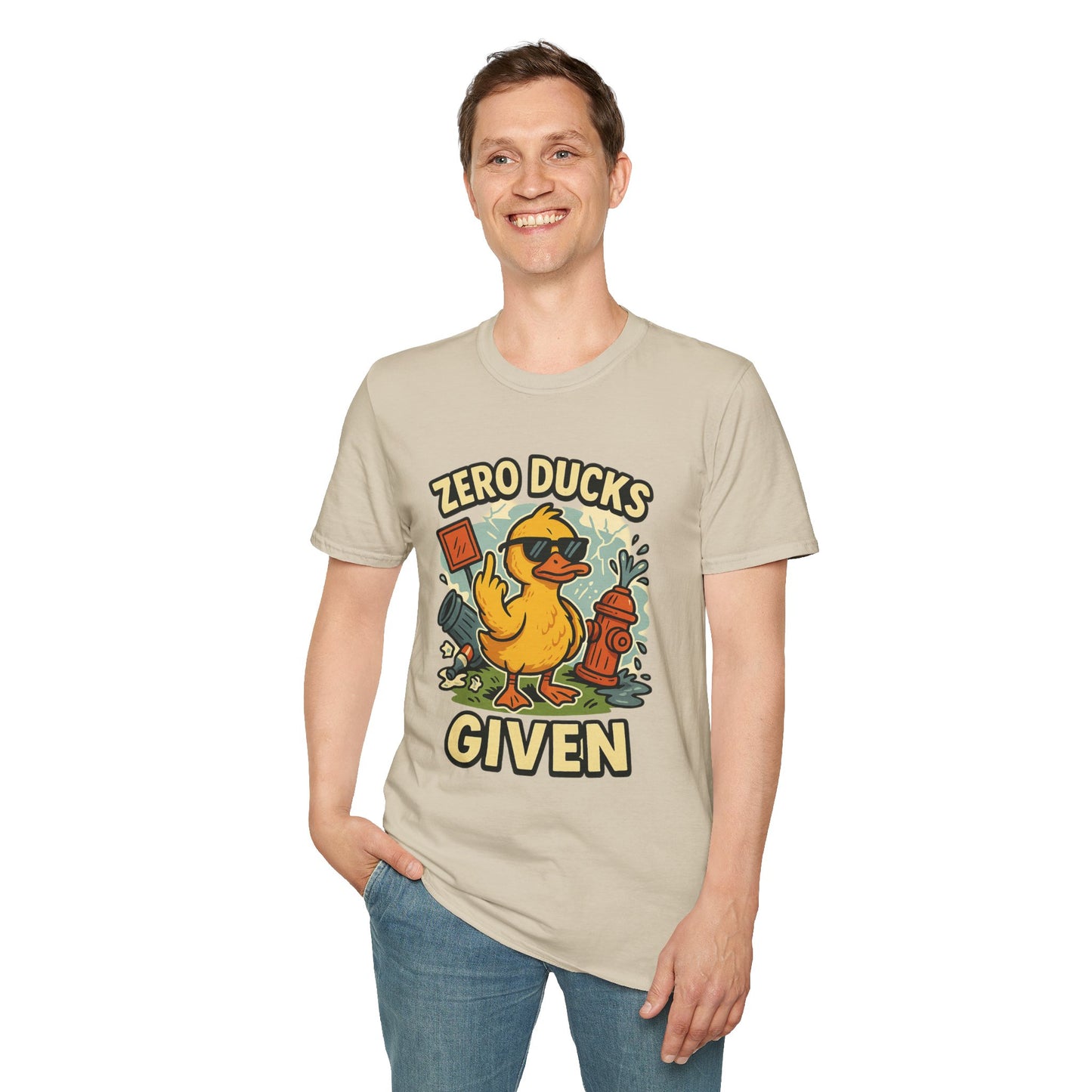 Zero Ducks Given T-Shirt | Funny Sarcastic Duck Flipping Off Graphic Tee
