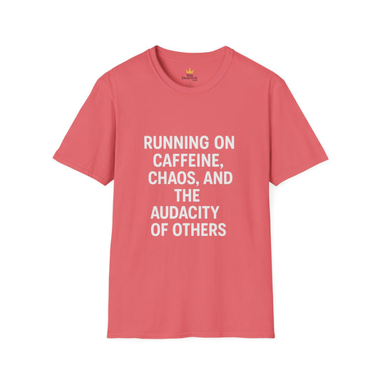 Caffeine Chaos & Audacity Shirt | Funny Sarcastic Quote Tee | Introvert Humor Gift
