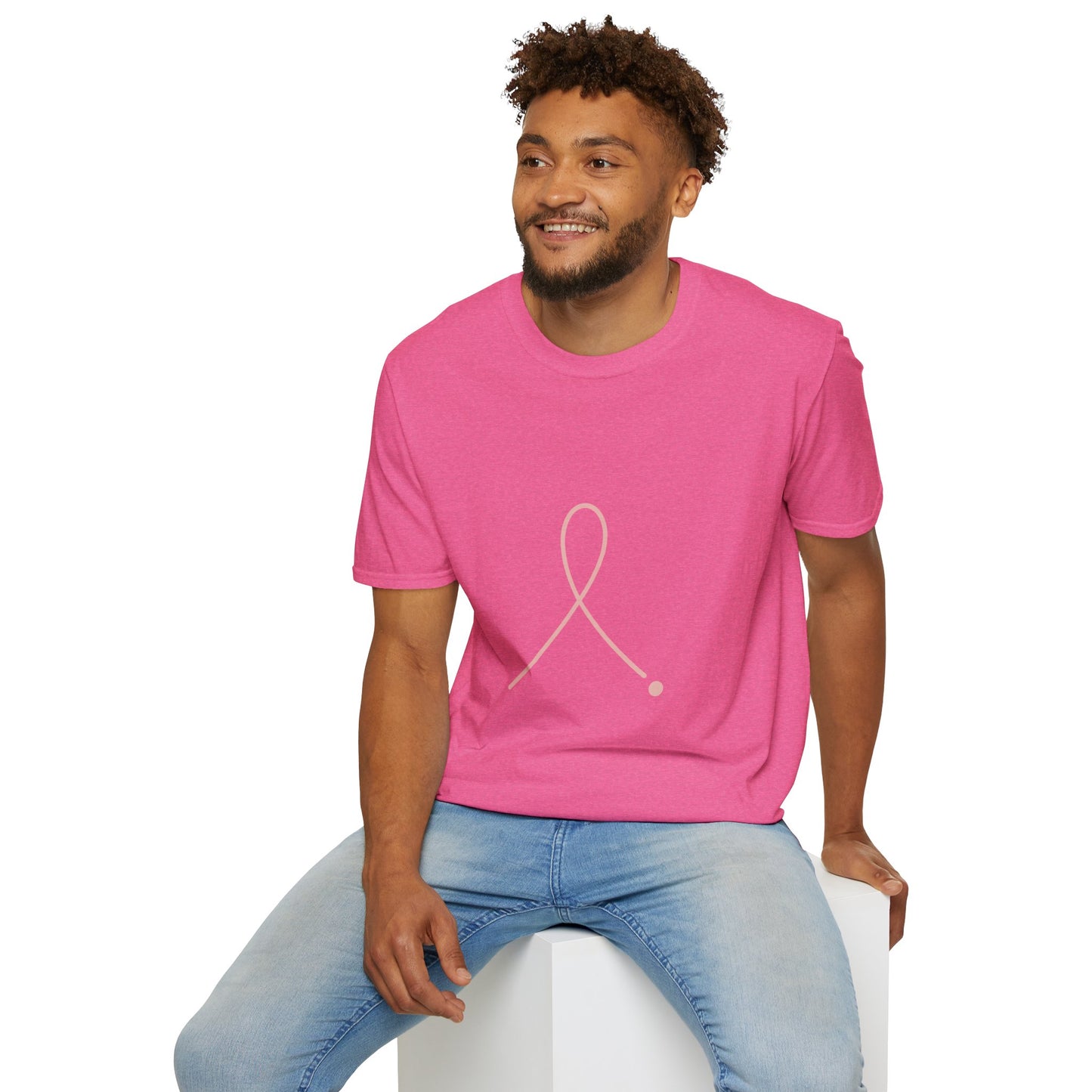 Minimalist Pink Ribbon Dot Shirt | Breast Cancer Awareness Tee with Subtle Symbol