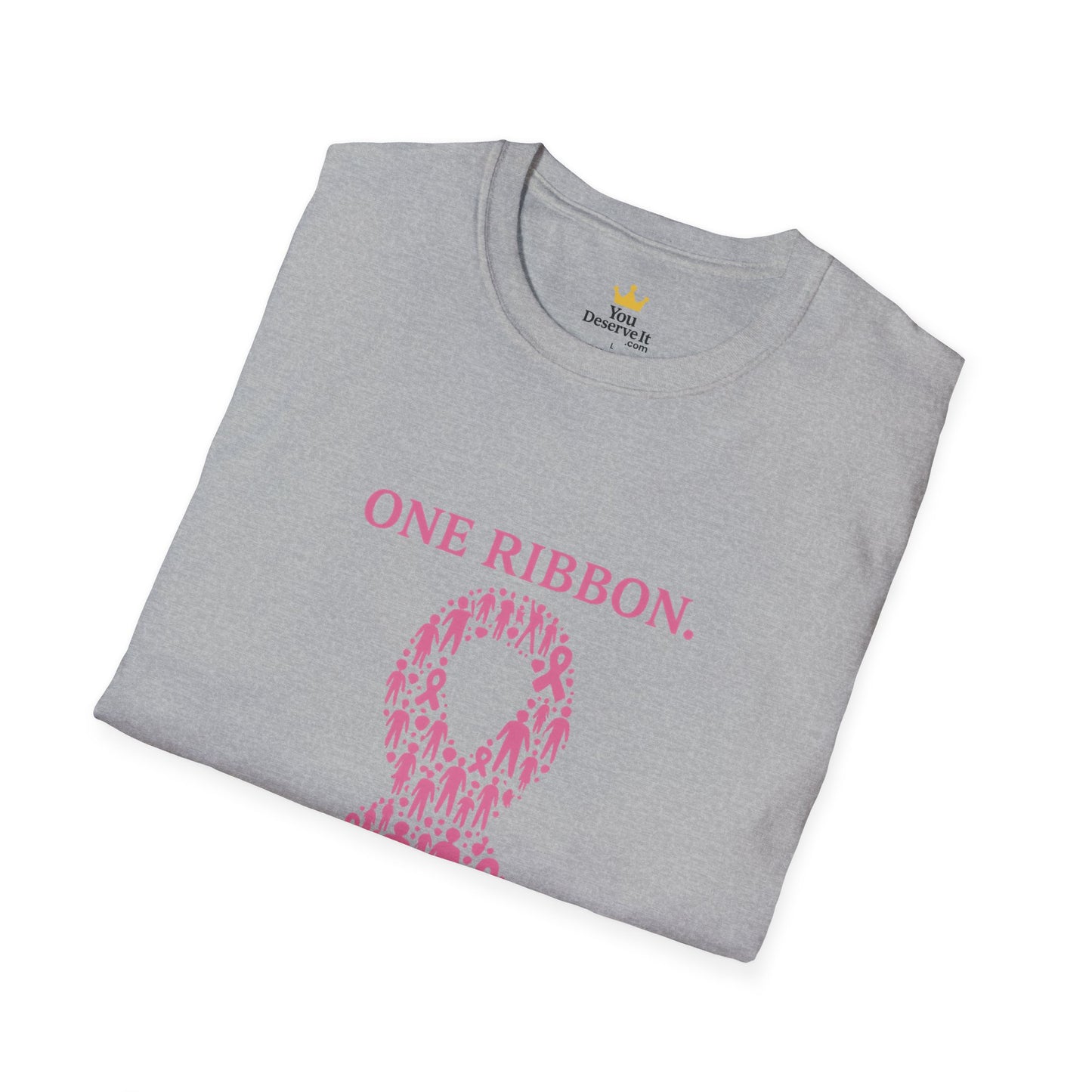 One Ribbon Millions of Stories Shirt | Breast Cancer Awareness Tee with People Silhouette Ribbon