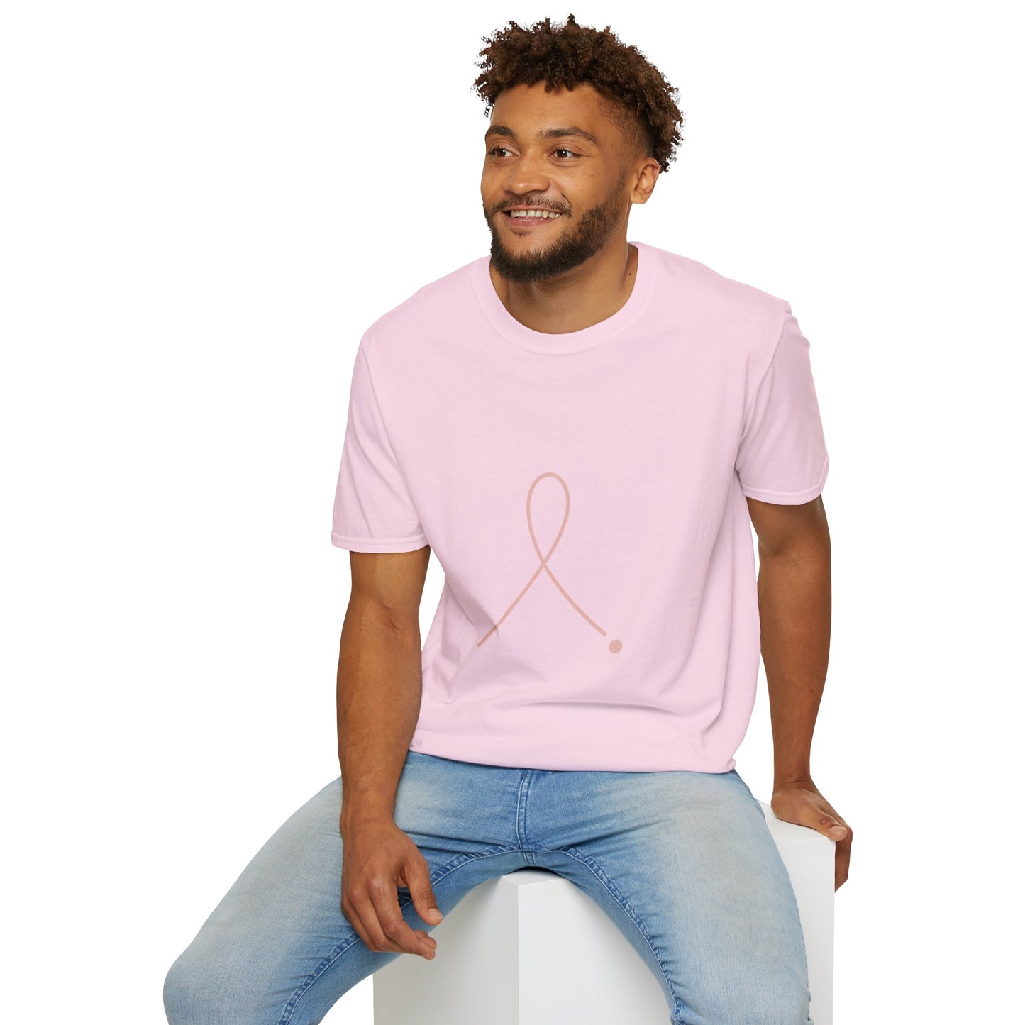 Minimalist Pink Ribbon Dot Shirt | Breast Cancer Awareness Tee with Subtle Symbol