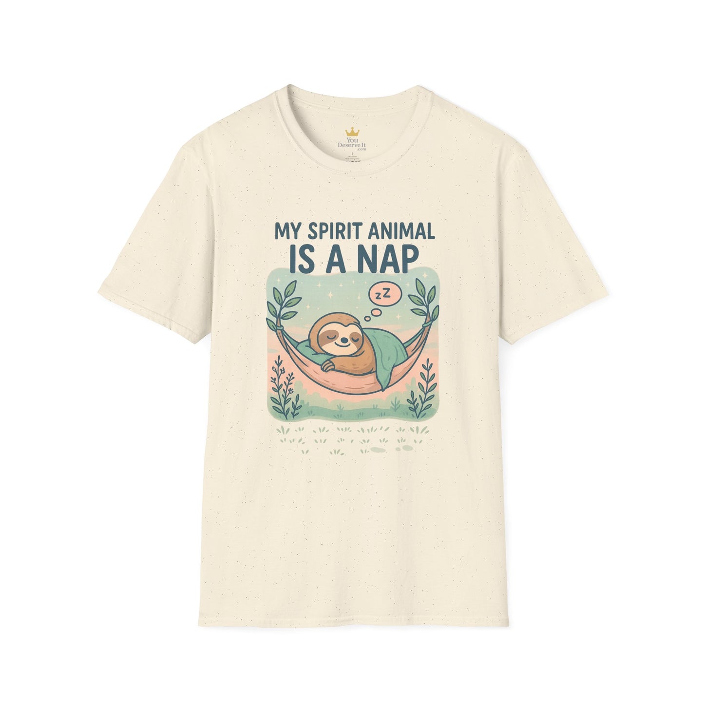 My Spirit Animal Is a Nap T-Shirt | Cute Sleepy Sloth in Hammock Design