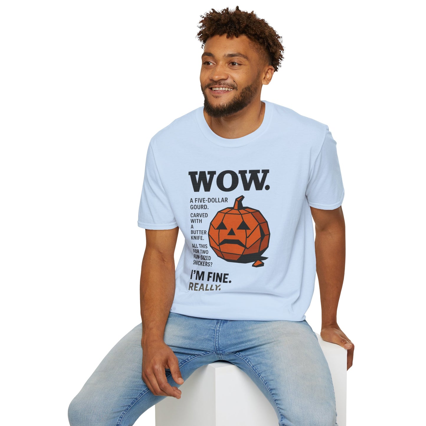 Geometric Jack-O’-Lantern Funny Halloween T-Shirt – Cynical Pumpkin Design