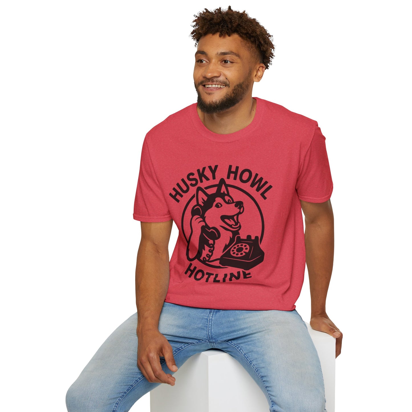 Husky Howl Hotline T-Shirt, Funny Dog Tee, Pet Lover Gift, Animal Rescue Fundraiser Shirt, Casual Wear, Gift for Dog Lovers
