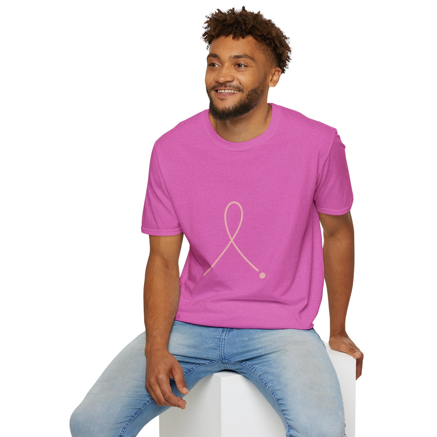 Minimalist Pink Ribbon Dot Shirt | Breast Cancer Awareness Tee with Subtle Symbol