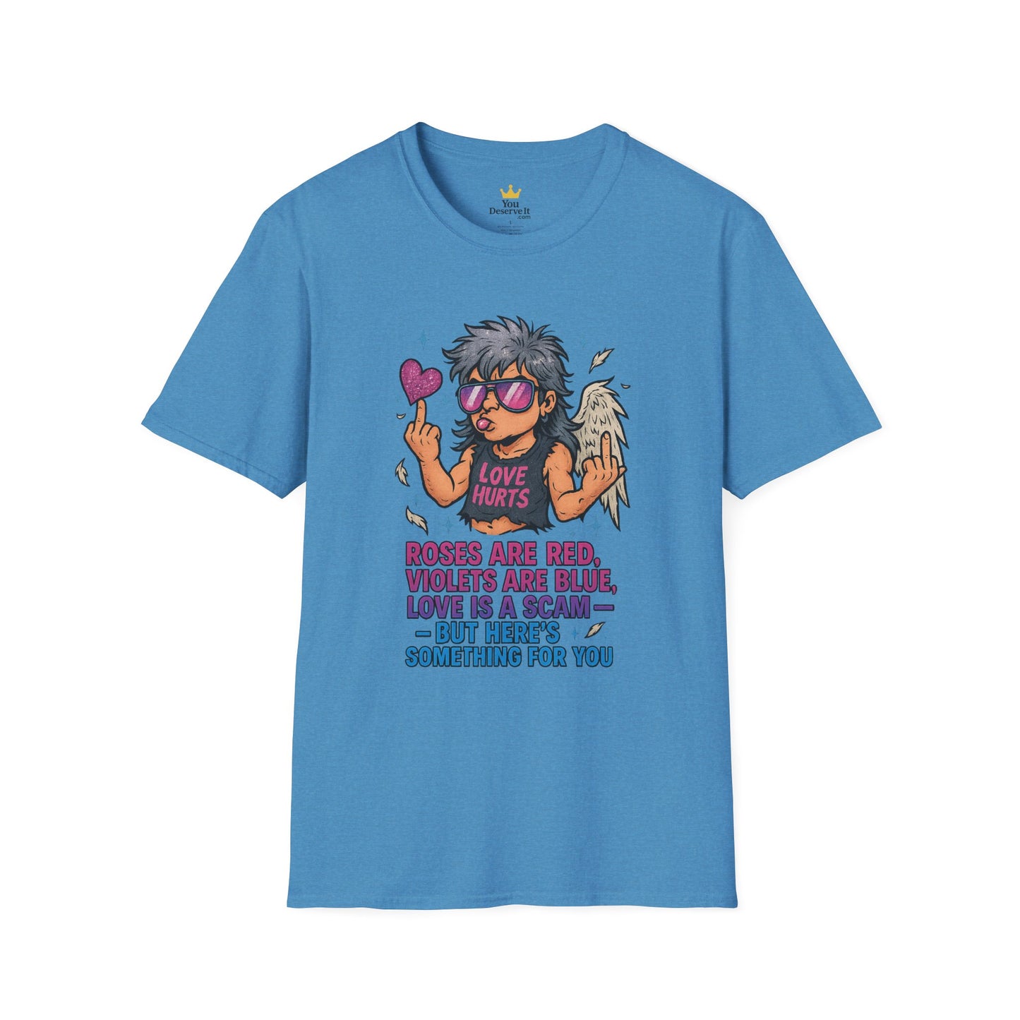 Love Is a Scam | Sarcastic Anti-Valentine's Day Cupid Tee | Funny Unisex T-Shirt